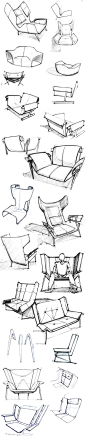 sketches of the Deca Lounge Chair by Larry Parker http://pinterest.com/chrispy9191/design-for-students/ this board is so cool!: 