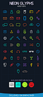 Neon Glyphs Vector Icons