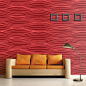沙发背景墙红色墙面壁纸设计图
