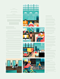 Monocle #92 : Editorial Illustrations for Monocle Issue 92 on the subject of new trends in living, work and retail spaces.