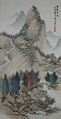 王军河工笔山水青绿山水传统山水皴法国画界画鬼脸皴袁江袁耀《碧泉峰高》