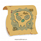 Old map background with skull Free Vector