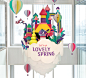 Lotte World Mall - Illustrations for spring campaign : LOVELY SPRINGIllustrations for a spring campaign for Lotte World Mall, the biggest shopping centre in Seoul, Korea.Production and display design and animation by TIST. 2016 / Lotte World Mall