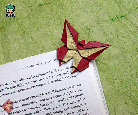 漂亮的蝴蝶书签折纸DIY图解