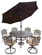 9-Pc Traditional Round Outdoor Dining Set contemporary-outdoor-dining-sets