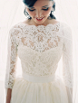 #婚纱设计# 镂空，增添婚纱的空气感，令新娘更性感。