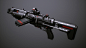 Planetside 2 - Terran Republic modular weapon set, Ranulf Busby | Doku : Modular weapon set concepted and modelled for Planetside 2.  Due to limitations, no unique textures or bakes were possible.  All detail had to be achieved by mesh alone, uv mapped on