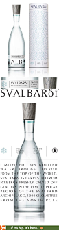 Svalbardi Polar Iceberg Water is some of the most beautifully bottled and packaged I've seen.