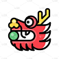Dragon head vector, Chinese New Year related fille