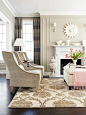 transitional decor living room fireplace photos | Transitional Living Room with Fireplace Mantel | My House - Color a...