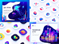 My Top4 Shots in2018 top 4 2018 purple and pink blue and yellow design follower jell yfish fish icons visual style guide dashboard web design graphic hiwow banner illustration