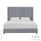 Tov Furniture Arabelle Queen Bed Grey Velvet