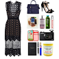 A fashion look from April 2016 featuring midi dress, black shoes and handbags totes. Browse and shop related looks.