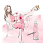 #时尚# #插画# -- 悠然假期 -- # Amanda Seyfried# 为# Givenchy# 拍摄全新香水Givenchy 'Live Irresistible' Fragrance 广告大片