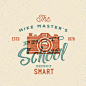 Photography School Retro Vector Label or Logo Template. Camera with Typography and Shabby Textures. Vintage Print Look. Good for Posters, Identity, T-shirts, etc