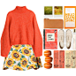A fashion look from December 2014 featuring orange turtleneck, high-waisted skirts and patent leather shoes. Browse and shop related looks.