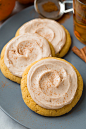 Pumpkin Sugar Cookies with Cinnamon Cream Cheese Frosting
