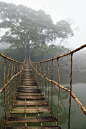 绳桥。沙巴，越南