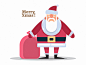 Flat Santa xmas vector simple shutterstock new-year illustration gifts flat bag