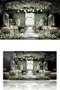 原创绿色婚礼效果图舞-舞美设计素材下载-众图网