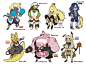 *** : happy new years! here are all the pokemon gijinka adopts ive drawn so far up until this point. cant wait to do more next year! thanks for all the support!