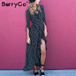 BerryGo Sexy boho ruffle polka dot imprimir envoltório do vestido Das Mulheres do vintage manga longa vestido maxi Chic v neck irregular vestido longo 2017 em Vestidos de Das mulheres Roupas & Acessórios no AliExpress.com | Alibaba Group