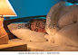 The young woman sleeping on the bed