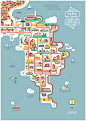 Ortigia岛的插画地图