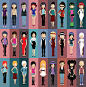 Characters : profile, human, model, glasses, boy, user, business, interface, teacher, adult, vector, app, head, symbol, character, social, occupation, people, different, black, caucasian, female, fashion, computer, suit, portrait, flat, beard, creative, i