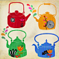 four vintage kettles Art Print by Elisandra | Society6