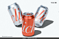 6款听装易拉罐啤酒果汁饮料产品包装设计ps样机素材展示效果图