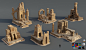 Ancient Temples Kit, Jakub Vondra : Few picks from the ancient temple kit I did recently for Kitbash3d.<br/>I was responsible for modeling and texturing these 30 mid-poly building of various sizes with 16 tileable materials.<br/>Here I threw s