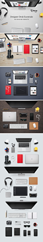 Designer Desk Essentials : I'm happy to offer you this awesome PSD mock-up that you can use to create custom hero images for your portfolio...