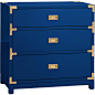Bungalow 5 Tansu 3-Drawer Navy Side Table