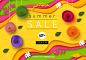 夏季五彩促销矢量海报 Summer Sale Vector#011002 :  