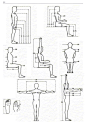 人体各部分活动尺寸，人体工程学。设计参考