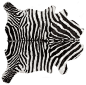 Faux Hide Rug, Zebra Black and White, 4.25'x5' rustic-novelty-rugs