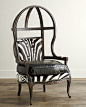 Old Hickory Tannery Zebra Balloon Chair