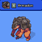 This may contain: an animal in pixel art style with the words armen on it's chest