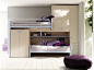 Loft teenage bedroom with bunk beds 408 B | Bedroom set - Doimo CityLine