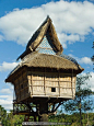 House on a wooden pole in #Laos.