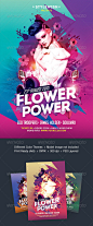 Flower Power Flyer - Clubs & Parties Events