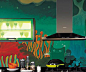 用色彩涂鸦打造诙谐厨房背景墙