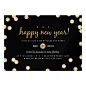 Gold Confetti New Years Eve Party Invite: 