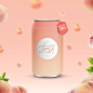 水蜜桃易拉罐果汁饮料汽水营养水果海报