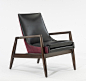 BG3036 Lounge Chair : This Mid Century Style Lounge Chair from the Lily Jack Burgundy Collection features an open arm frame and a loose cushion.