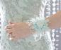 Wrist Corsage - Winter Snowflake- Aqua - Wedding Accessory for Mothers, Aunts, Sisters, Women - Holiday Wrist Corsage for Prom or Dance