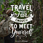 Travel lettering background with photo Free Vector