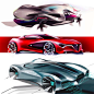 Various car sketches: 