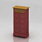 现代简约中式木质红色四斗抽屉复古拉手卧室客厅边柜储物收纳柜